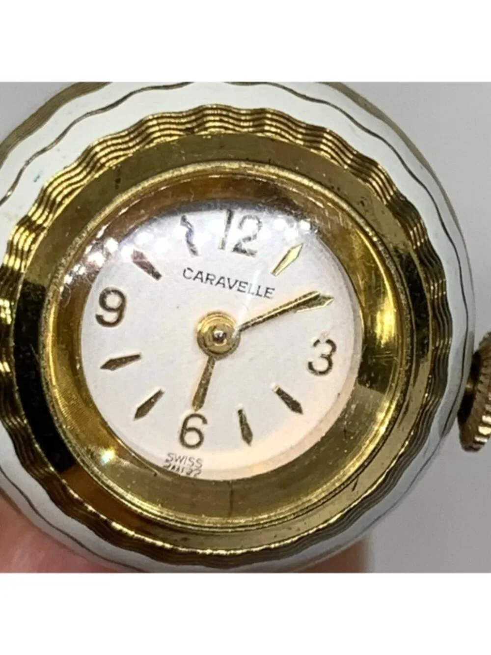 Vintage Caravelle Swiss Pendant Ball Orb Watch 29mm Enamel mechanical works